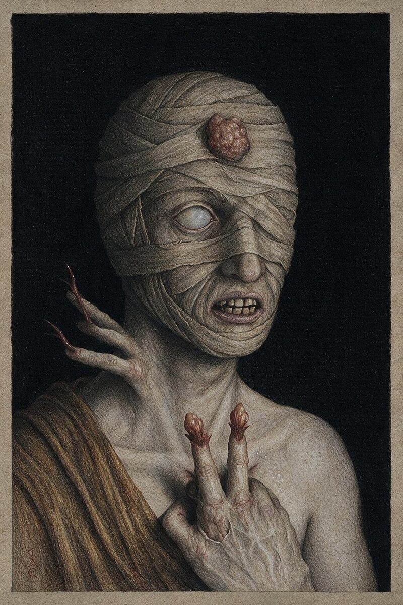 Palimpsest of Flesh [pencils & pastels on ribbed paper]